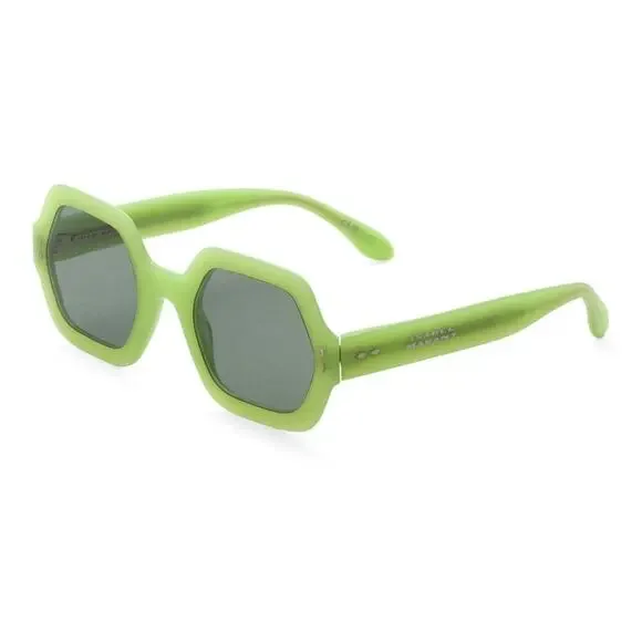 Isabel Marant Lime Green Geometric 52mm Black Lenses Sunglasses Avant Garde Boho - Picture 2 of 3